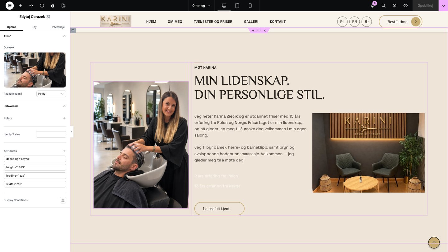 Kliknięte zdjęcie — w panelu po lewej miniatura aktualnego obrazka